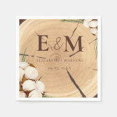 エレガント&シ素朴ッ結婚クの木製ありがとう スタンダードカクテルナプキン (正面)