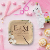 エレガント&シ素朴ッ結婚クの木製ありがとう ペーパープレート (パーティー)