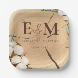 エレガント&シ素朴ッ結婚クの木製ありがとう ペーパープレート