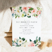 エレガント&スウィート赤面ピンクフローラ退職パーティー 招待状