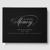 エレガント，スクリプトフォント「愛する記憶の中」葬儀 ゲストブック (正面)