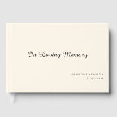 エレガント，スクリプトフォント「愛する記憶の中」葬儀 ゲストブック (正面)