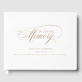 エレガント，スクリプトフォント「愛する記憶の中」葬儀 ゲストブック (正面)