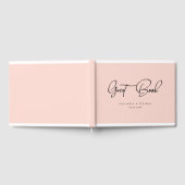 エレガント，スクリプトフォント,赤面 – ピンク結婚ズ ゲストブック (全面)