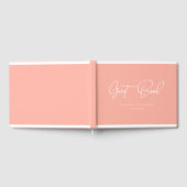 エレガント，スクリプトフォント, Coral-Peach, 結婚's ゲストブック (全面)