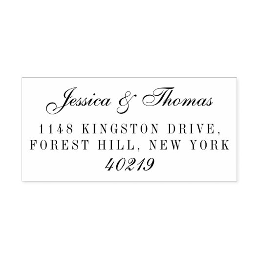 エレガント スクリプト ウェディング セルフインキングスタンプ (デザイン)