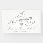 エレガント・スクリプト 60周年ダイヤモンド婚式記念 横断幕 (横)