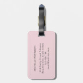 エレガント スタイリッシュな ブッシュピンク モノグラムイニシャル スクリプト ラゲッジタグ (裏面縦)
