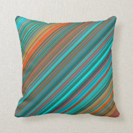 エレガント& スタイリッシュティール(緑がかった色)&オレンジのパターン クッション