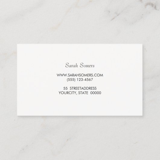 エレガント　スタイリッシュホワイト　モダンフェイクシルバーストライプ 名刺 (裏面)