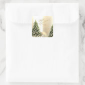 エレガント,スタイリッシュ松の木,クリスマス・トナカイ スクエアシール (バッグ)