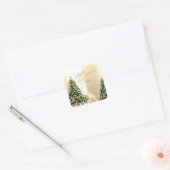 エレガント,スタイリッシュ松の木,クリスマス・トナカイ スクエアシール (封筒)