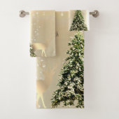 エレガント,スタイリッシュ松の木,クリスマス・トナカイ バスタオルセット (インサイチュ)