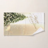 エレガント,スタイリッシュ松の木,クリスマス・トナカイ バスタオルセット (ハンドタオル)