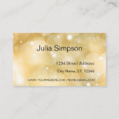 エレガント,スタイリッシュ金ゴールド，光る，女の子，スタイリスト 名刺 (裏面)