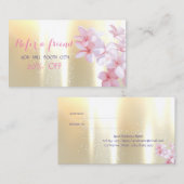 エレガント,スタイリッシュ金ゴールド，花紹介カード 紹介カード (正面/裏面)