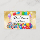 エレガント,スタイリッシュ金ゴールド,輝くバルーン 名刺 (正面)