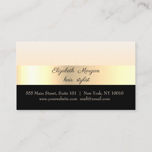 エレガント,スタイリッシュ金ゴールド，黒，はさみロイヤリティカード ロイヤリティカード (裏面)