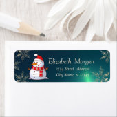 エレガント,スタイリッシュ雪だるま,雪片,緑 ラベル (インサイチュ)