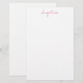 エレガント スタイリッシュ トレンディ ユニーク 手書き スクリプト 便箋 (正面/裏面)