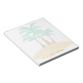 エレガント スタイリッシュ トロピカル ウォーターカラー かわいい ヤシの木 ノートパッド (アングル)