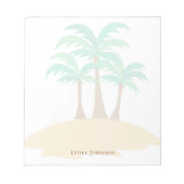 エレガント スタイリッシュ トロピカル ウォーターカラー かわいい ヤシの木 ノートパッド (正面)
