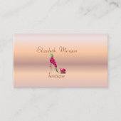 エレガント スタイリッシュ プロフェッショナル ローズゴールド ハイヒール 名刺 (正面)