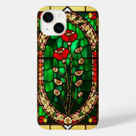 エレガント ステンドグラス 赤い花 Case-Mate iPhone 14ケース