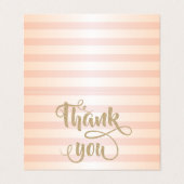 エレガント、ストライプの金ゴールドのサンキューカード 名刺 (外部フラット)