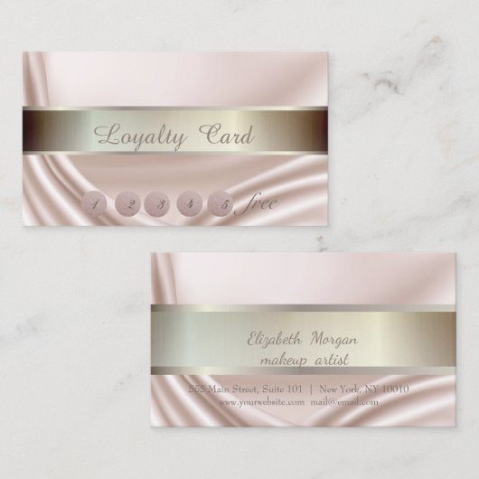 エレガント,ストライプの,サテンロイヤリティカード ロイヤリティカード (正面/裏面)