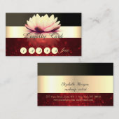 エレガント,ストライプの,黒,きらびやかなロータスロイヤリティカード ロイヤリティカード (正面/裏面)