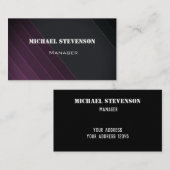 エレガント,ストライプパタストライプのーン 名刺 (正面/裏面)