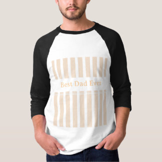 エレガント ストライプ Best Dad Ever オリジナルプリント Tシャツ