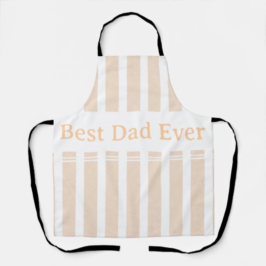 エレガント ストライプ Best Dad Ever オリジナル エプロン (正面)