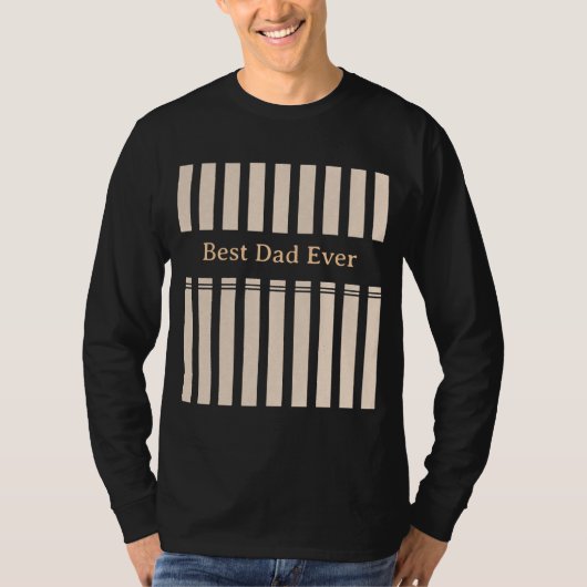 エレガント ストライプ Best Dad Ever オリジナル Tシャツ (正面)
