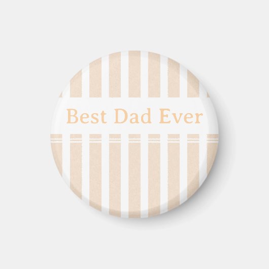 エレガント ストライプ Best Dad Ever パーソナライズド マグネット (正面)