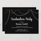 エレガント&ストリンモダングライト卒業招待状 招待状 (正面/裏面)