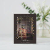 エレガント&ストリ素朴ングライトフレームカスタム写真 シーズンポストカード (スタンド正面)