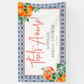 エレガント スプリッツ オレンジ ブライダル シャワー 横断幕 (縦)