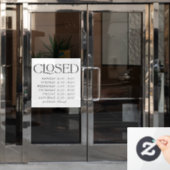 エレガント セリフ 小売業 閉店サイン 店舗営業時間 ウィンドウサイン (オフィスドア)