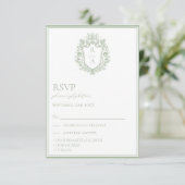 エレガント・セージグリーン・クレスト 結婚式 料理の選択 RSVP (スタンド正面)