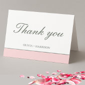 エレガント セージグリーン ピンク 結婚式 サンクスカード サンキューカード