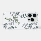 エレガント セージグリーン ユーカリの葉 パターン iPhoneケース (裏面横)
