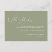 エレガント&セージモダングリーン結婚の詳細カード エンクロージャーカード (正面)