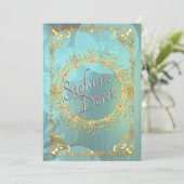 エレガント ソフト ティール バブル 案内状 (スタンド正面)