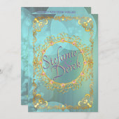 エレガント ソフト ティール バブル 案内状 (正面/裏面)