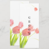 エレガント ソフト ピンク チューリップ 予約サイン メニュー (正面/裏面)