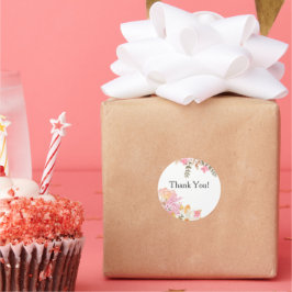 エレガント ソフト ピンク ブーケ サンクス ラウンドシール