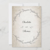 エレガント ソフト リーフ スクリプト ウェディング 招待状 (裏面)