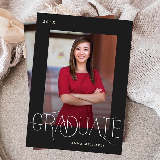 エレガント タイプ ツー フォト 卒業発表 招待状